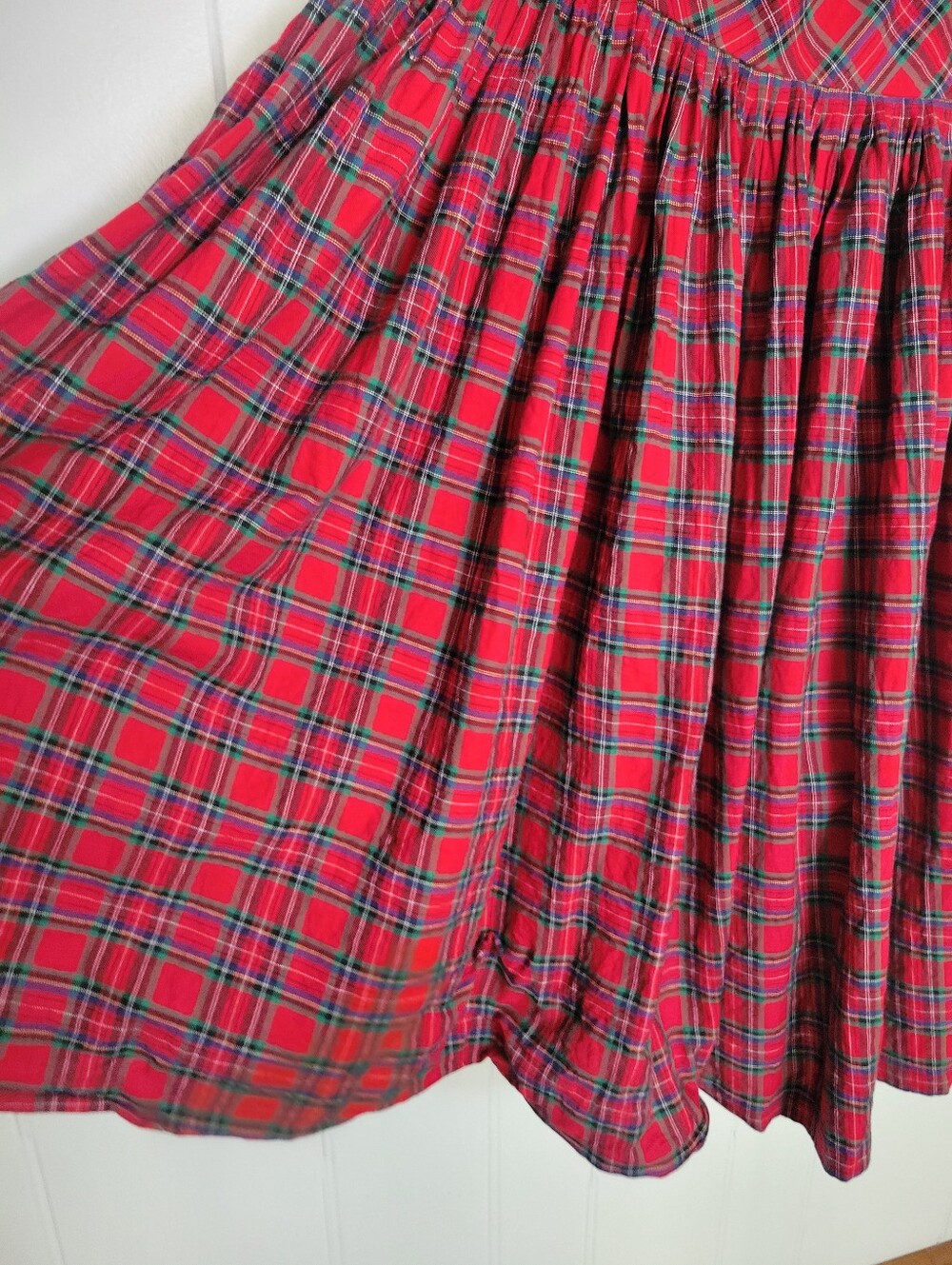 Modcloth Red Plaid Swing Dress Rockabilly Pin Up Retro Netted Skirt Holiday 16 - Picture 9 of 14